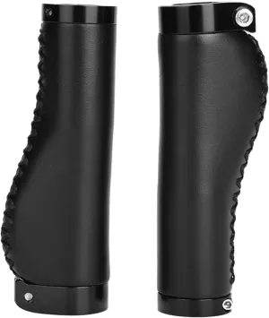 1 Pair PU Bike Handle rips, Foldin Lockable Handle rips, Motain Cyclin rips for Beach Cruiser Foldin Bike(Black)