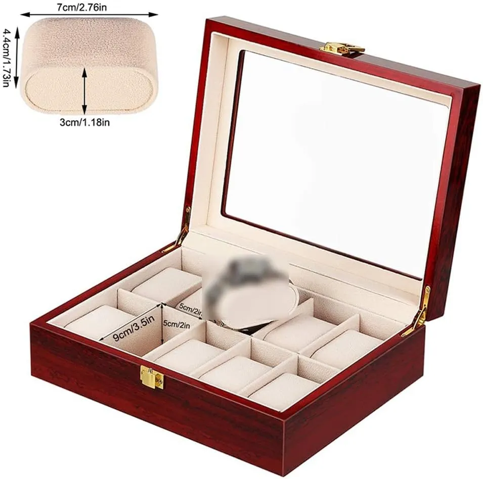 10 Slots Watch Boxes Organizer 12 Grids Wood 2 3 5 6 Slot Watches Holder Stand Case Jewelry Display Wooden Storage Gift Box