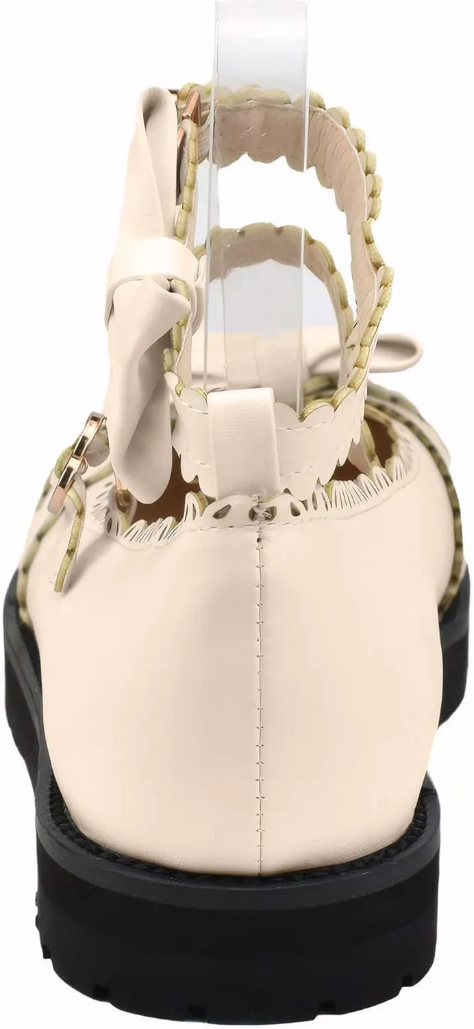 100FIXEO Women's Ankle Strap Platform Mary Janes Kawaii Goth Shoes with Bows
