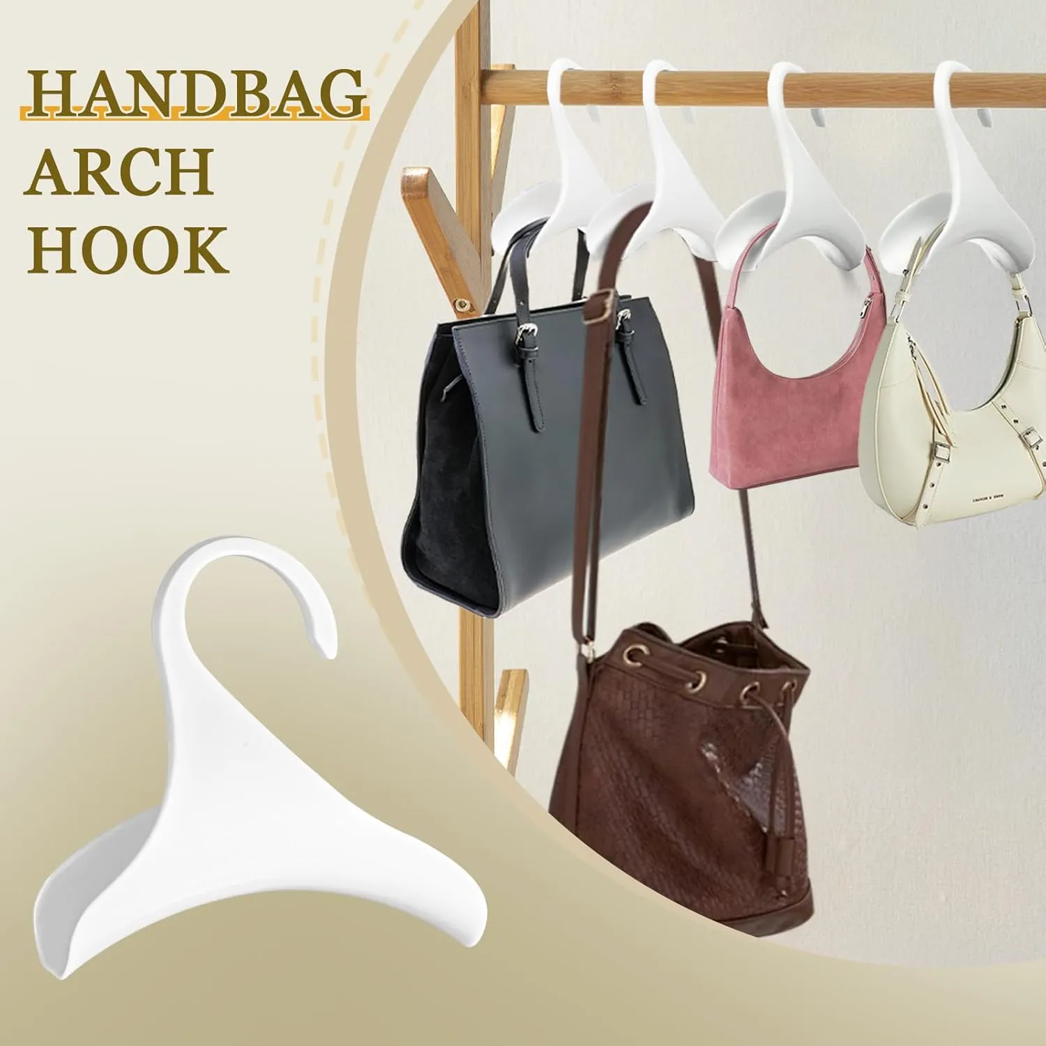 12 Pcs White Purse Hangers for Closet, Handbag Hangers for Closet, Bag Hanger, Handbag Organizer Hooks, Bag Organizer Hanging Hooks for Backpacks Satchels Tote Bag Home Storage (White)