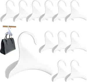 12 Pcs White Purse Hangers for Closet, Handbag Hangers for Closet, Bag Hanger, Handbag Organizer Hooks, Bag Organizer Hanging Hooks for Backpacks Satchels Tote Bag Home Storage (White)