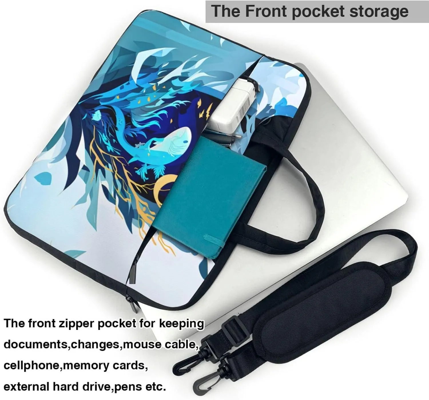 15.6-Inch Laptop Computer And Tablet Shoulder Bag Carrying Case,Business Casual,Outdoors Clare The Cliffs Print