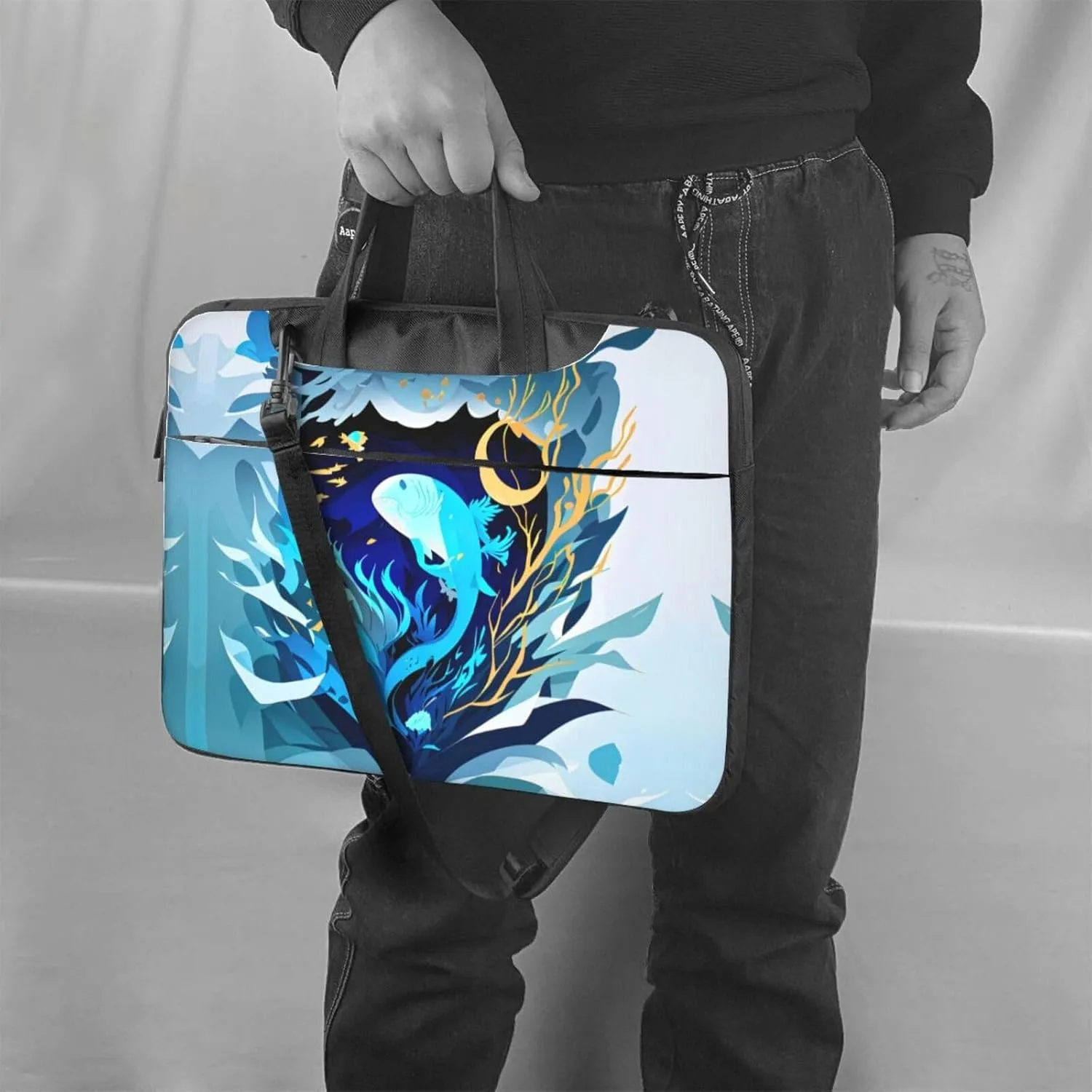 15.6-Inch Laptop Computer And Tablet Shoulder Bag Carrying Case,Business Casual,Outdoors Clare The Cliffs Print