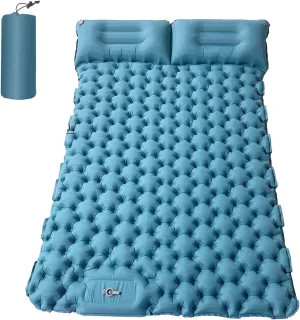2 Person Camping Mat with Air Pillow Portable Air Mattress Waterproof Backpacking Sleeping Pad