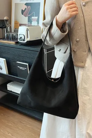 2024 New Suede Hobo Bag for Women Slouchy Purse Fall Office Tote Handbag