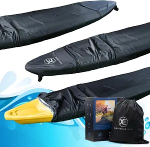 2024 Upgraded Heavy Duty Kayak Cover with 600D Oxford Fabric (Fits 9.3-10.5FT) for UV Protection, Waterproof and Dustproof - Compatible with Canoe (9.3-10.5 FT (3.1-3.5 m))