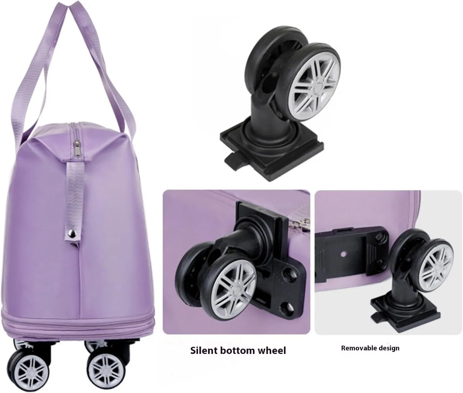 2025 New Rolling Duffle Bag with Wheels, Large Capacity Travel Bag - Universal Wheel Removable, Expandable Foldable Duffle Bags, Dry and Wet Separation, Dry and Wet Separation (Green)