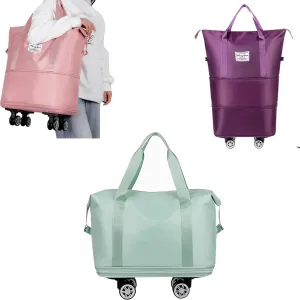 2025 New Rolling Duffle Bag with Wheels, Large Capacity Travel Bag - Universal Wheel Removable, Expandable Foldable Duffle Bags, Dry and Wet Separation, Dry and Wet Separation (Green)