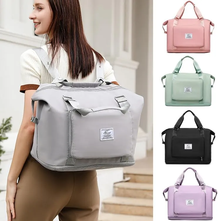 2025 new travel bag, sports and fitness, large-capacity expandable folding bag for production (green)