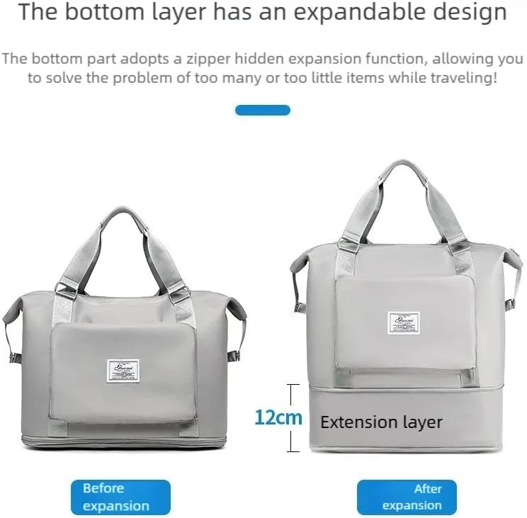 2025 new travel bag, sports and fitness, large-capacity expandable folding bag for production (green)