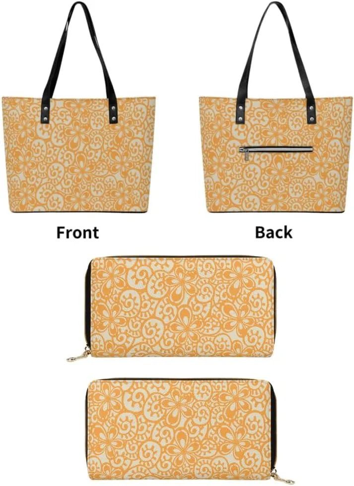 2025 Polynesian Women'S Bag 2-Piece Women'S Pu Handbag Large Capacity Shoulder Bag And The Same Purse