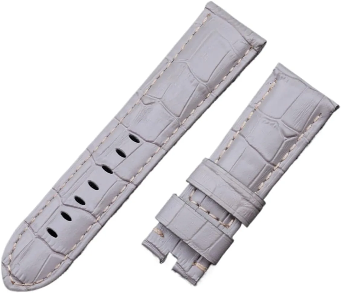 22mm 24mm 26mm Italy Calf Bamboo Leather Watchband Compatible with Panerai Strap Watch Band with Buckle PAM441/111/386 Accessories