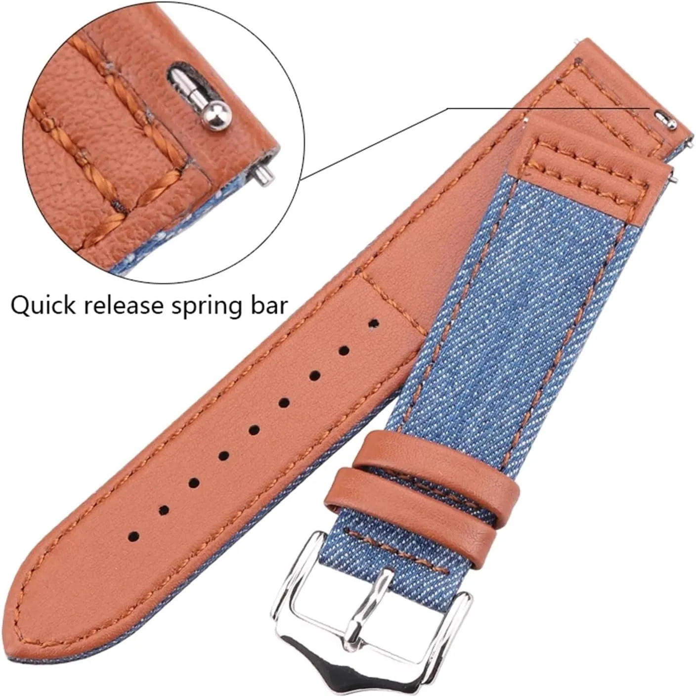 22mm Watch Band Strap Smart Watch Accessories Genuine Leather Bracelet