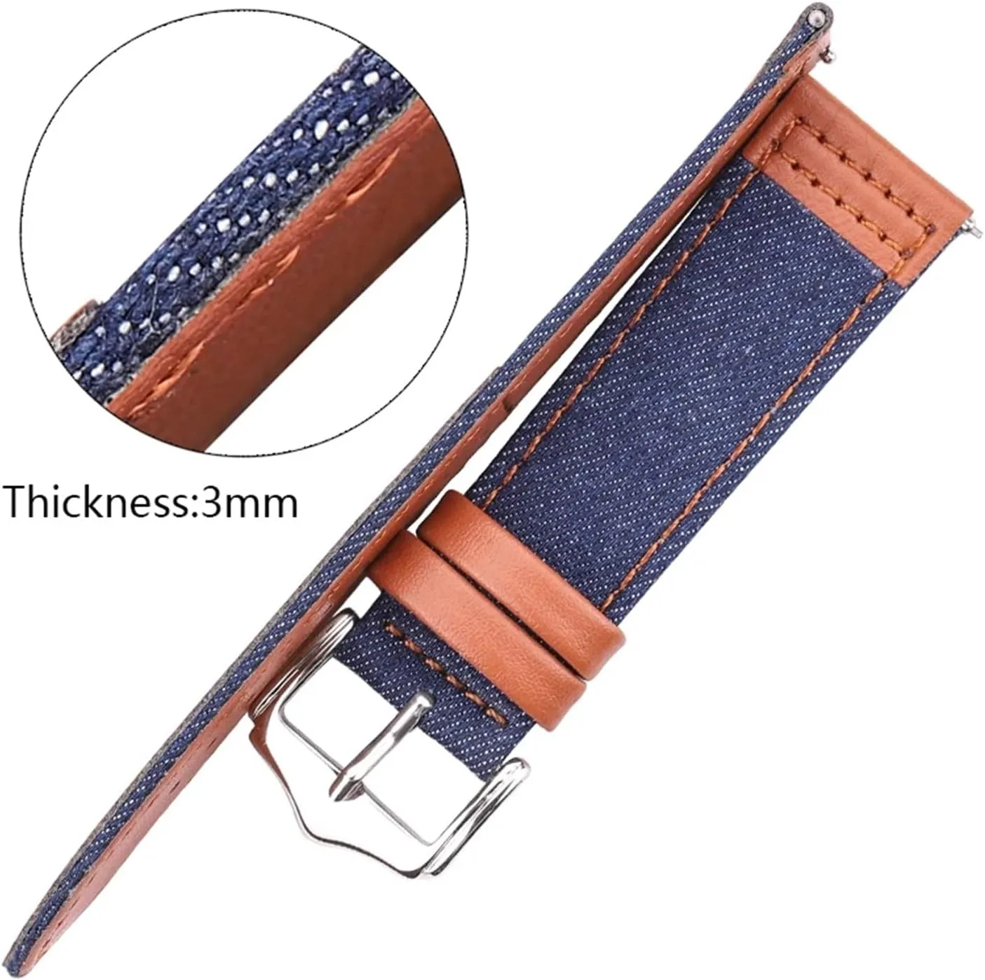 22mm Watch Band Strap Smart Watch Accessories Genuine Leather Bracelet
