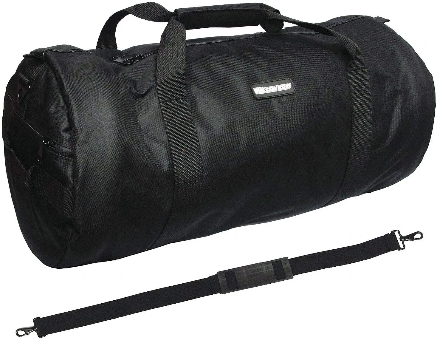 24" Duffel Bag, Zipper Closure, 3 Pockets, Black