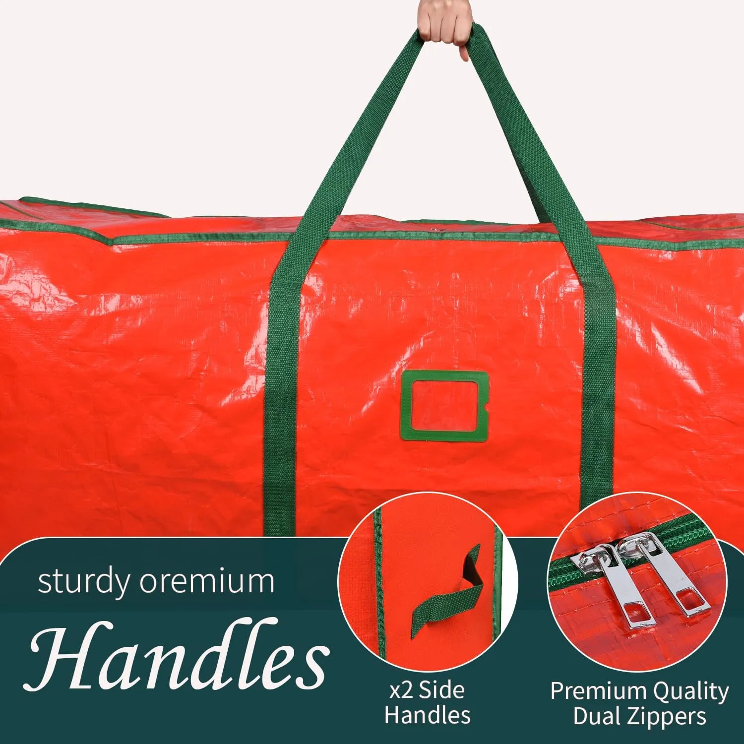 264L Extra Large Storage Bags, Heavy Duty Huge Moving Bags with Zipper and Stronger Handles, Waterproof Material Protect from Dust&Moisture, Foldable Duffle Bag for Travel Storage, Christmas Tree Bag