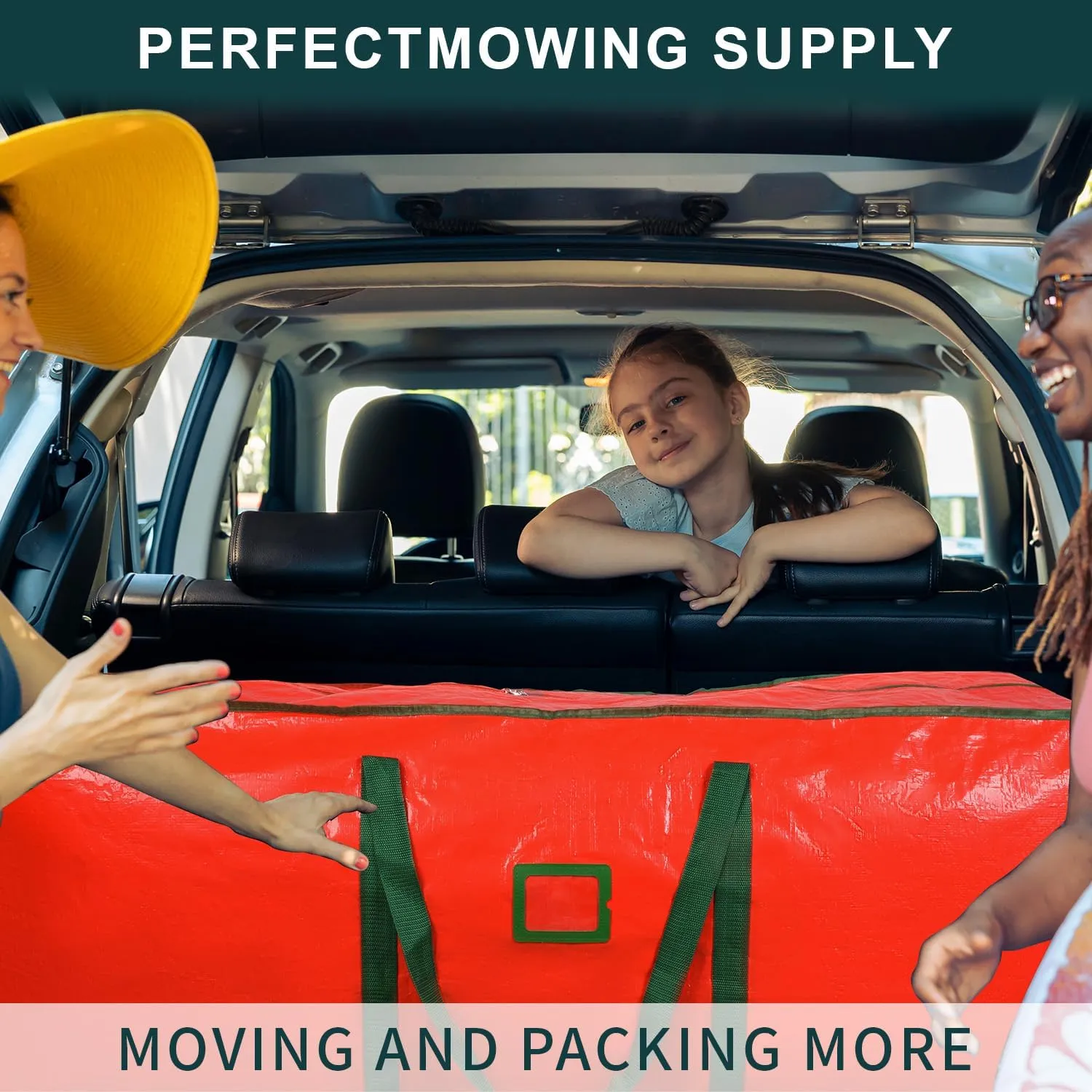 264L Extra Large Storage Bags, Heavy Duty Huge Moving Bags with Zipper and Stronger Handles, Waterproof Material Protect from Dust&Moisture, Foldable Duffle Bag for Travel Storage, Christmas Tree Bag