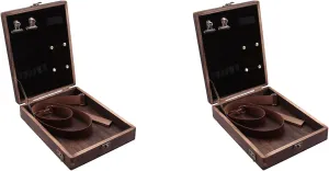 2X Writers Messenger Wood Box, Wooden Box with Hinged Lid Shoulder Bag, with Lid Latch Outdoor Sketching Storage Box Log