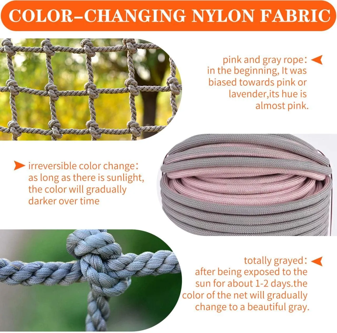 3.3' X 9.9' Nylon Playground Net, Heavy Duty Large Military Climbing Cargo Net, Kids Safety Protection Net, Rope Ladder, Swingset, for Kids & Adult, Indoor & Outdoor, Treehouse, Jungle Gyms