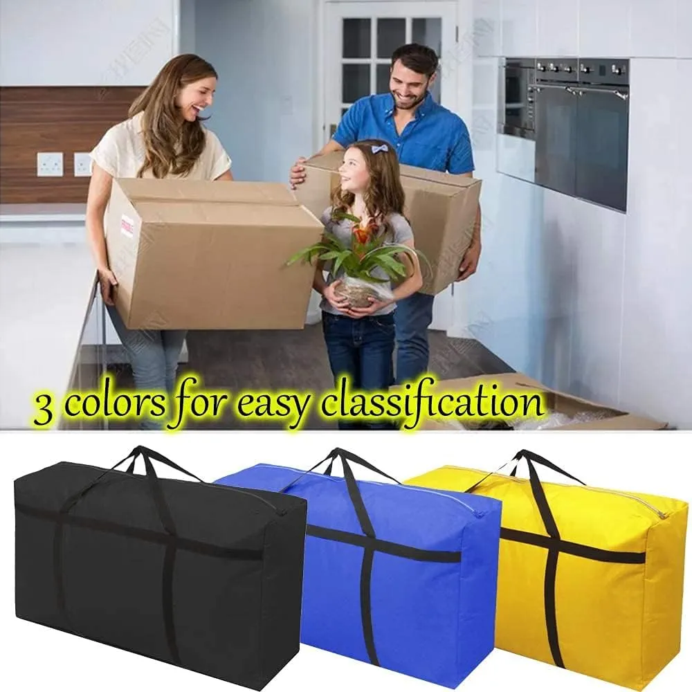 3pcs Extra Large 47.6 gal Heavy duty Storage Bags with Strong Handle, Travel Duffel Clothes Bags for Moving, Travelling, Camping, Festival Decorations Storage, Green Gray Red