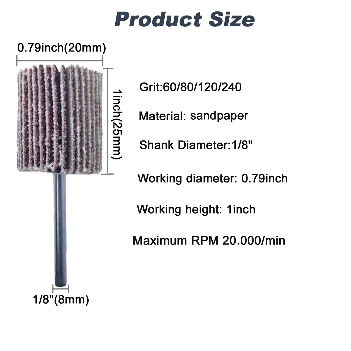40 Pcs 1/8” Shank Flap Wheels Set, 10pcs of Each 60/80/120/240 Grits Abrasive Sandpaper Flap Sanding Wheel Grinding Head Rotary Tool for Grinding and Polishing