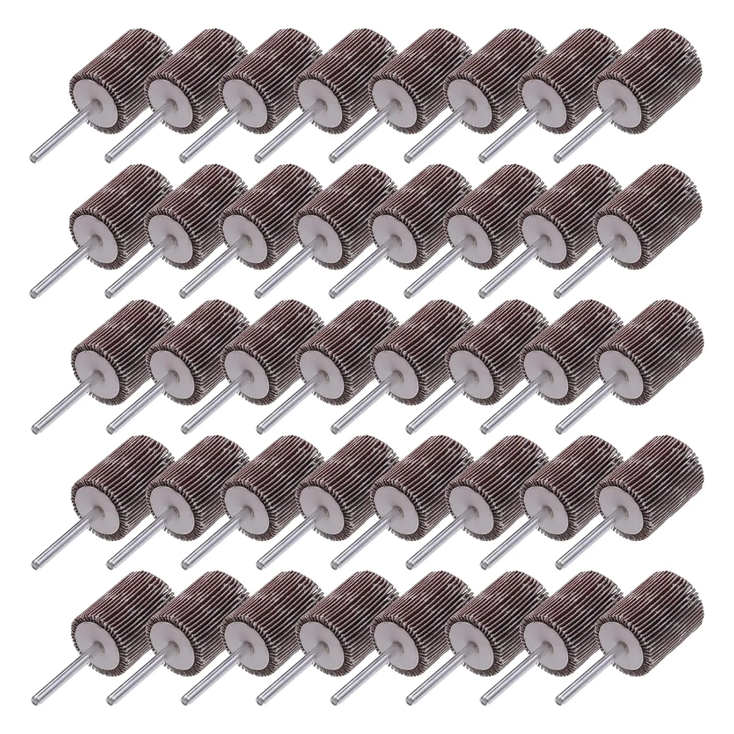 40 Pcs 1/8” Shank Flap Wheels Set, 10pcs of Each 60/80/120/240 Grits Abrasive Sandpaper Flap Sanding Wheel Grinding Head Rotary Tool for Grinding and Polishing