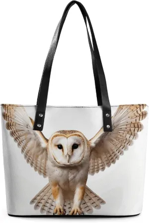 A Barn Owl Leather Lady's Handbag Crossbody Purse for Women Ladies Soft Shoulder Bag Medium Roomy Handbag Fashion Tote Top Handle Satchel