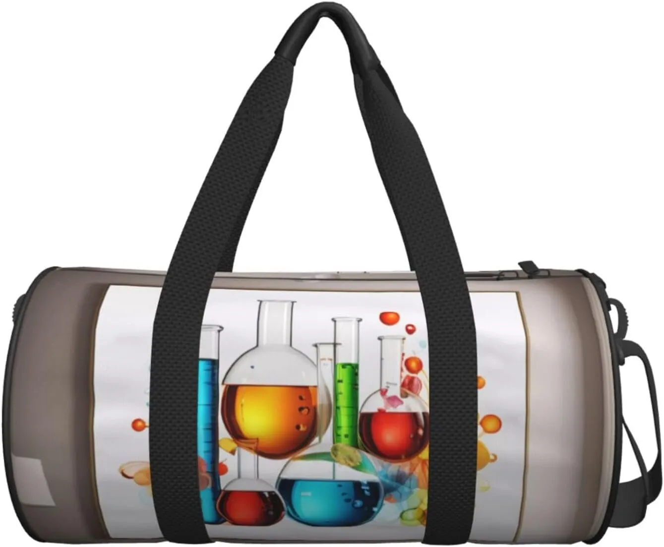 Abstract Science Chemistry Printed Travel Bag,Round Personal Item Storage bag,Foldie Duffel Bag for Traveling Vacation,Fitness,Sports