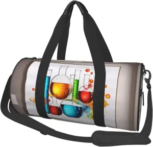 Abstract Science Chemistry Printed Travel Bag,Round Personal Item Storage bag,Foldie Duffel Bag for Traveling Vacation,Fitness,Sports