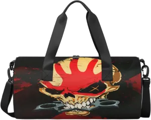 Abstract Skull Sports Duffel Bag, Gym Tote Bag Waterproof Weekender Travel Bag for Overnight Travel Luggage Workout Women Men