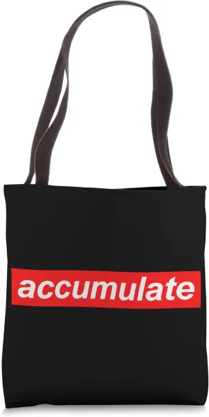 Accumulate Red Logo Box Buy the Dip HODL Crypto Trader Tote Bag
