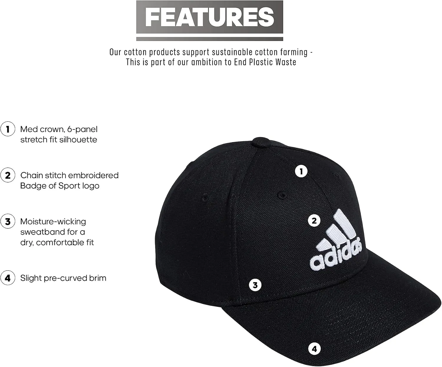adidas Men's Producer 2 Structured Stretch Fit Cap