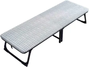 Adjustable Folding Recliner Sun Lounger Chair with Steel Frame, Portable Outdoor Gravity Lounger for Adults