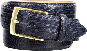 AE354 / A274 Genuine Full-Grain Cowhide Leather Dress Belt Gold Buckle 1-3/8''(35mm) Wide, 1"(25mm) Wide