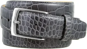 AE354 / A274 Genuine Full-Grain Cowhide Leather Dress Belt Nickel Finish Buckle 1-3/8''(35mm) Wide, 1"(25mm) Wide