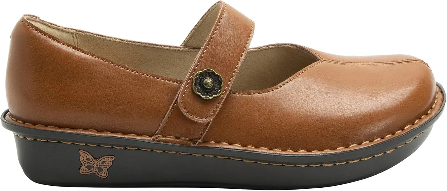 Alegria Women's Faye Leather Adjustable Strap Mary Jane Comfort Shoes