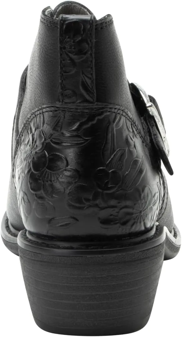 Alegria Womens Mikki Western Buckle Leather Bootie