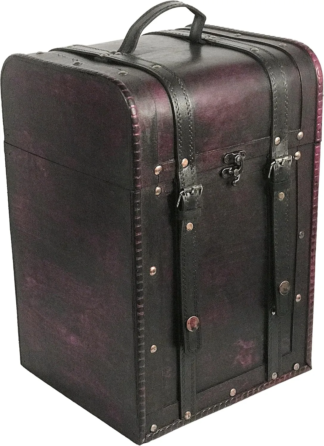 Allgala Wooden Wine Bottle Box with Antique Finish, 4-Bottle, HD90201