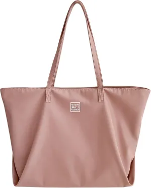 ALUWU Nylon Tote Bag for Women Waterproof Shoulder Handbag with Zipper
