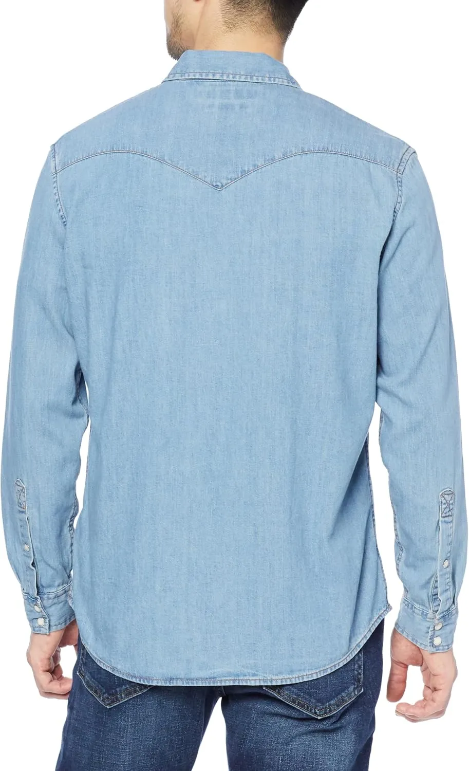 Amazon Essentials Men's Denim Shirt Long Sleeve - Regular-Fit Denim Shirt
