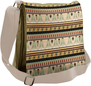 Ambesonne Egyptian Messenger Bag, Abstract Indigenous, Unisex Cross-body