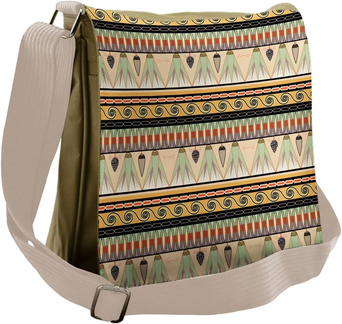 Ambesonne Egyptian Messenger Bag, Abstract Indigenous, Unisex Cross-body