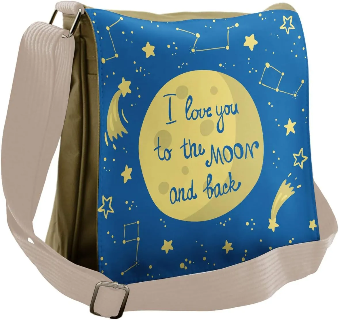 Ambesonne I Love You Messenger Bag, Comet Astronomy Star, Unisex Cross-body