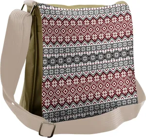 Ambesonne Nordic Messenger Bag, Cultural Christmas Theme, Unisex Cross-body
