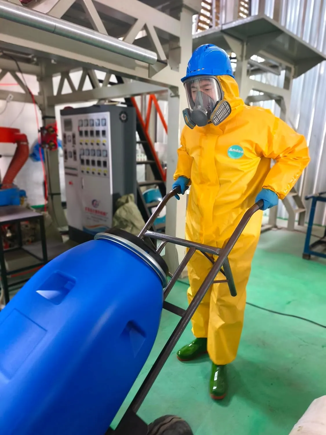 Andes Chemical Protection Coveralls | Hazmat Suits | Sealed Seam Chemical Protection Suits with Hood, Elastic Wrists