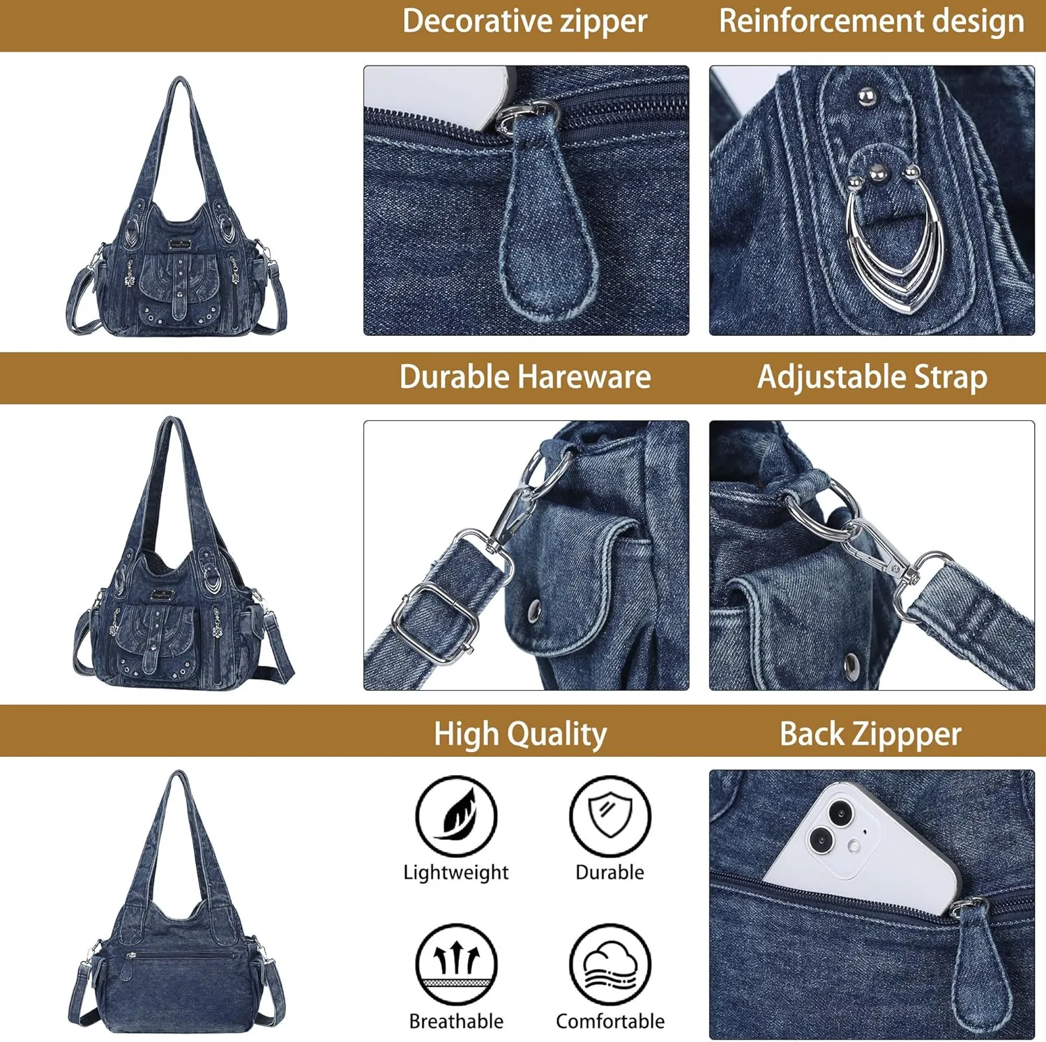 Angel Barcelo Hobo Bag for Women Crossbody Purse and Handbags Shoulder Bags