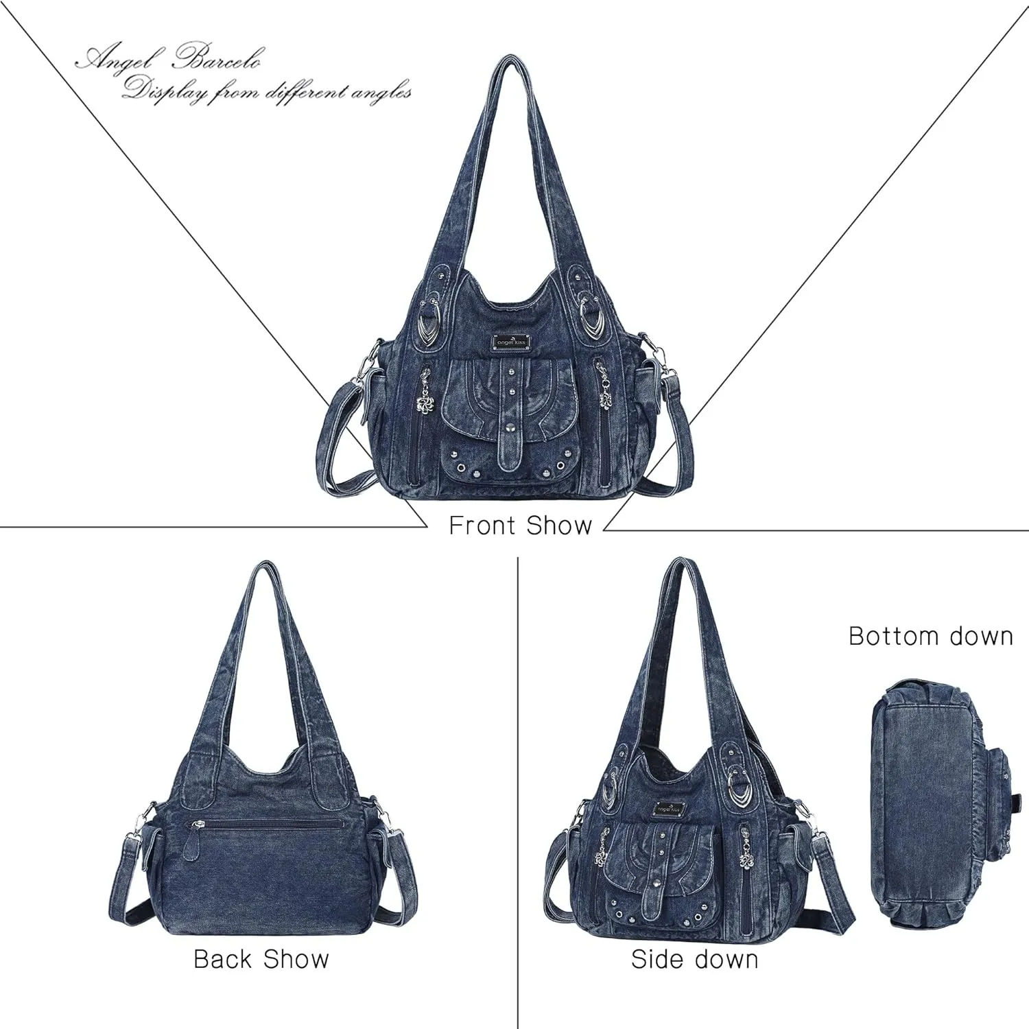 Angel Barcelo Hobo Bag for Women Crossbody Purse and Handbags Shoulder Bags