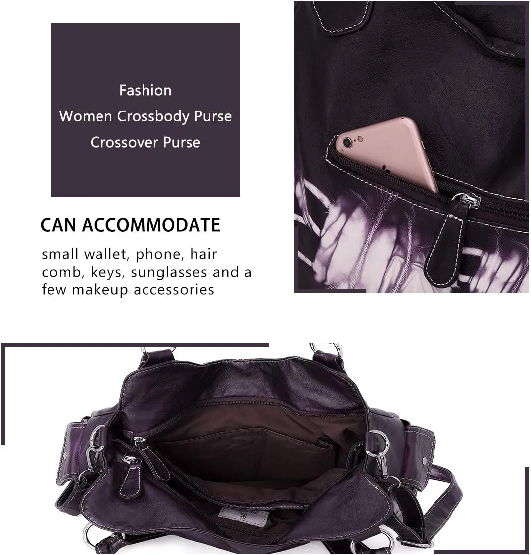Angel Barcelo Roomy Fashion Hobo Womens Handbags Ladies Purse Satchel Shoulder Bags Tote Washed Leather Bag