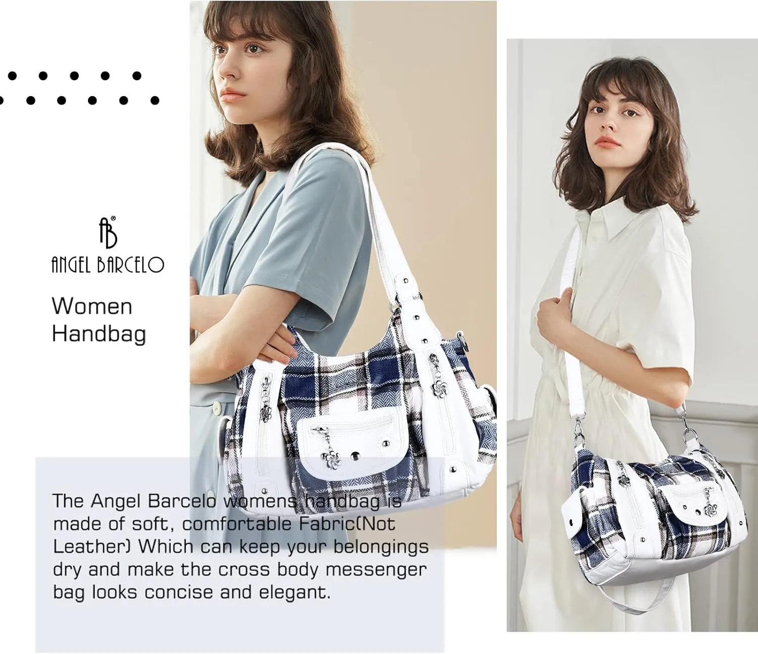 Angel Barcelo Womens Purses and Handbags PU Leather Shoulder Bag Fashion Hobo Bags for Girls