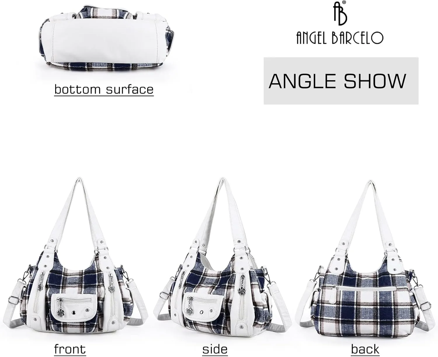 Angel Barcelo Womens Purses and Handbags PU Leather Shoulder Bag Fashion Hobo Bags for Girls
